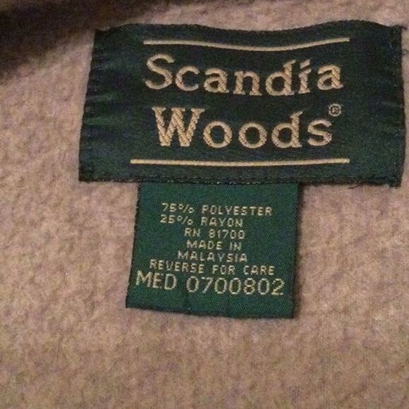 Scandia Woods‎ Vintage Zip Gray/Tan Sweatshirt Embroidered Red Cardinal M/L - Picture 8 of 10
